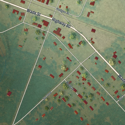 Close-up 1 of the Montrose, Georgia map artwork