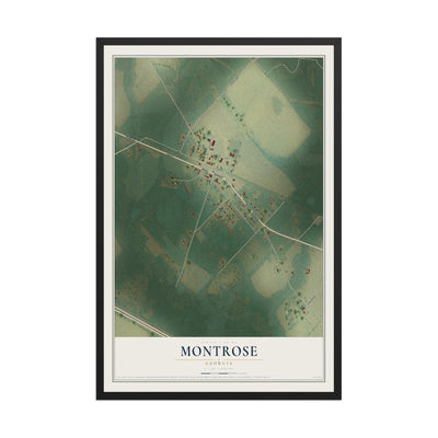 Montrose, Georgia map print, 12" x 18" W/ Black Ayous Wood Frame mockup