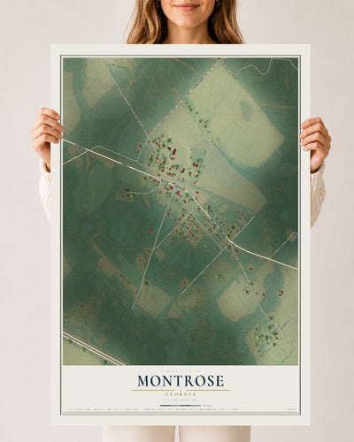 Montrose, Georgia map print, 24" x 36" Archival Matte Print mockup