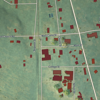 Close-up 1 of the Moreland, Georgia map artwork