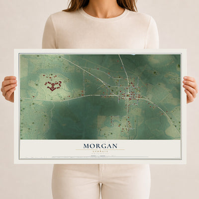 Morgan, Georgia map print, 12" x 18" Archival Matte Print mockup