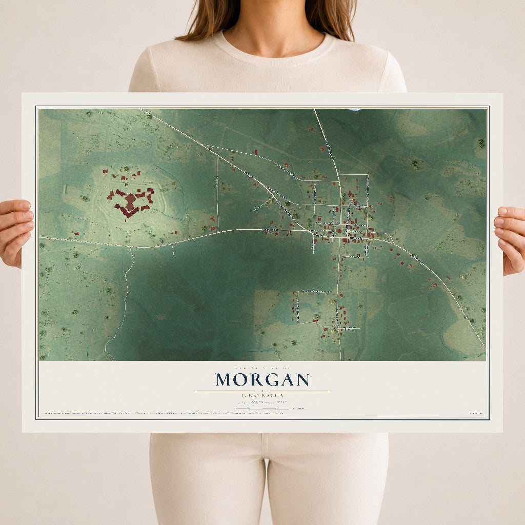 Morgan, Georgia map print, 18" x 24" Archival Matte Print mockup