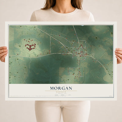 Morgan, Georgia map print, 18" x 24" Archival Matte Print mockup