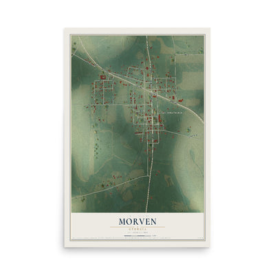 Morven, Georgia map print, 12" x 18" Archival Matte Print mockup