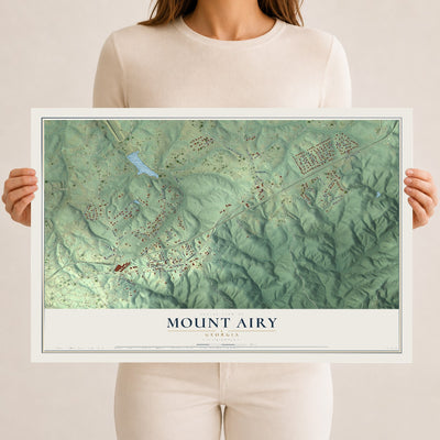 Mount Airy, Georgia map print, 12" x 18" Archival Matte Print mockup