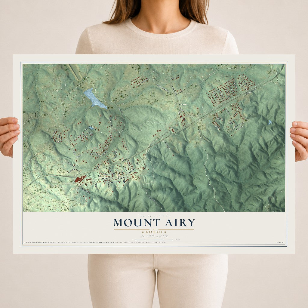 Mount Airy, Georgia map print, 18" x 24" Archival Matte Print mockup