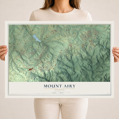 Mount Airy, Georgia map print, 18" x 24" Archival Matte Print mockup