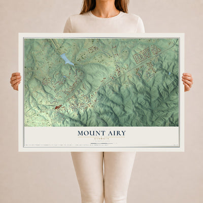 Mount Airy, Georgia map print, 24" x 36" Archival Matte Print mockup
