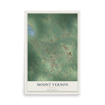 Mount Vernon, Georgia map print, 12" x 18" Archival Matte Print mockup