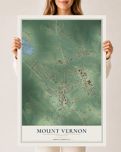 Mount Vernon, Georgia map print, 24" x 36" Archival Matte Print mockup