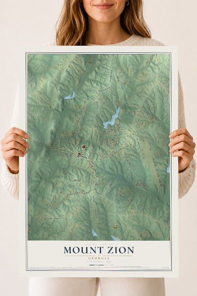 Mount Zion, Georgia map print, 18" x 24" Archival Matte Print mockup