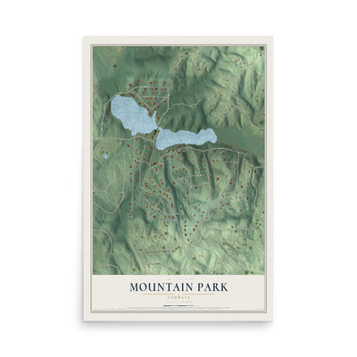 Mountain Park, Georgia map print, 12" x 18" Archival Matte Print mockup