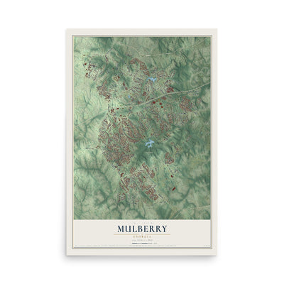 Mulberry, Georgia map print, 12" x 18" Archival Matte Print mockup