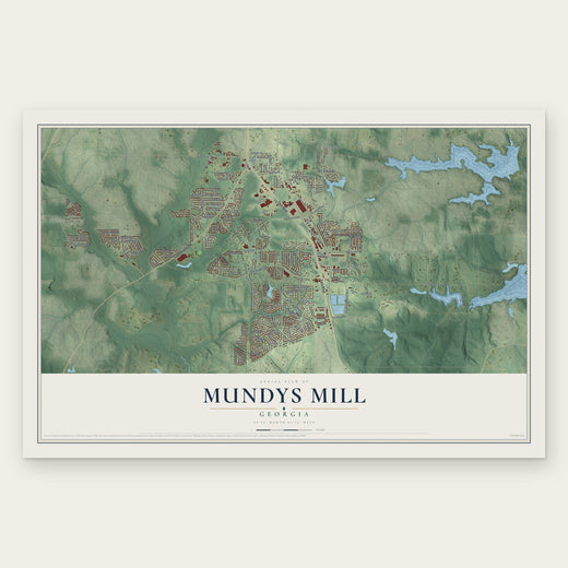 Mundys Mill, Georgia map print, the full design