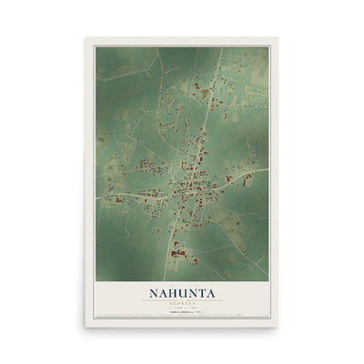 Nahunta, Georgia map print, 12" x 18" Archival Matte Print mockup