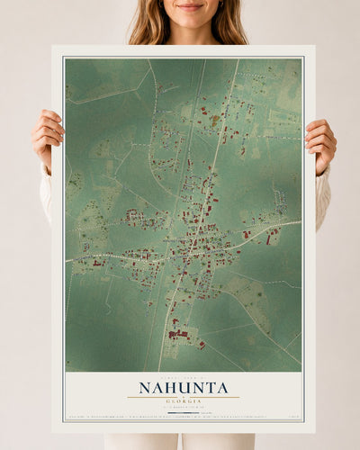 Nahunta, Georgia map print, 24" x 36" Archival Matte Print mockup