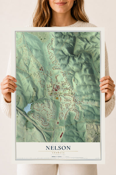 Nelson, Georgia map print, 18" x 24" Archival Matte Print mockup