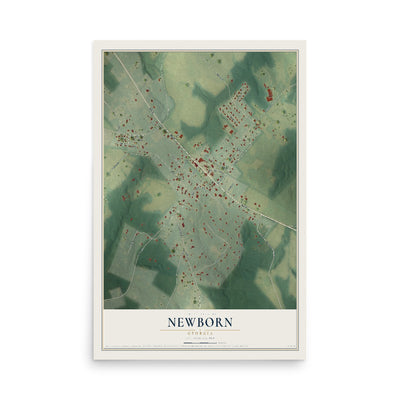 Newborn, Georgia map print, 12" x 18" Archival Matte Print mockup
