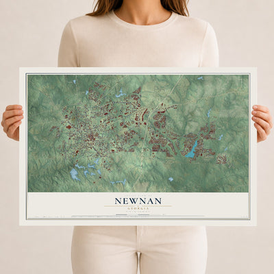 Newnan, Georgia map print, 12" x 18" Archival Matte Print mockup