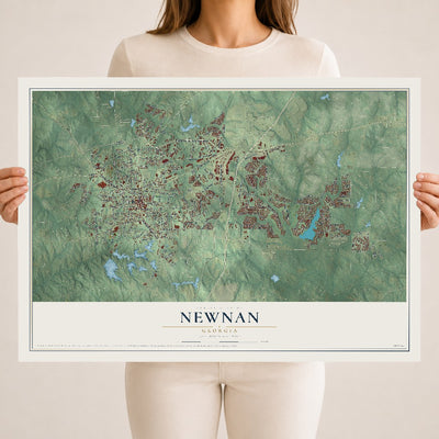 Newnan, Georgia map print, 18" x 24" Archival Matte Print mockup