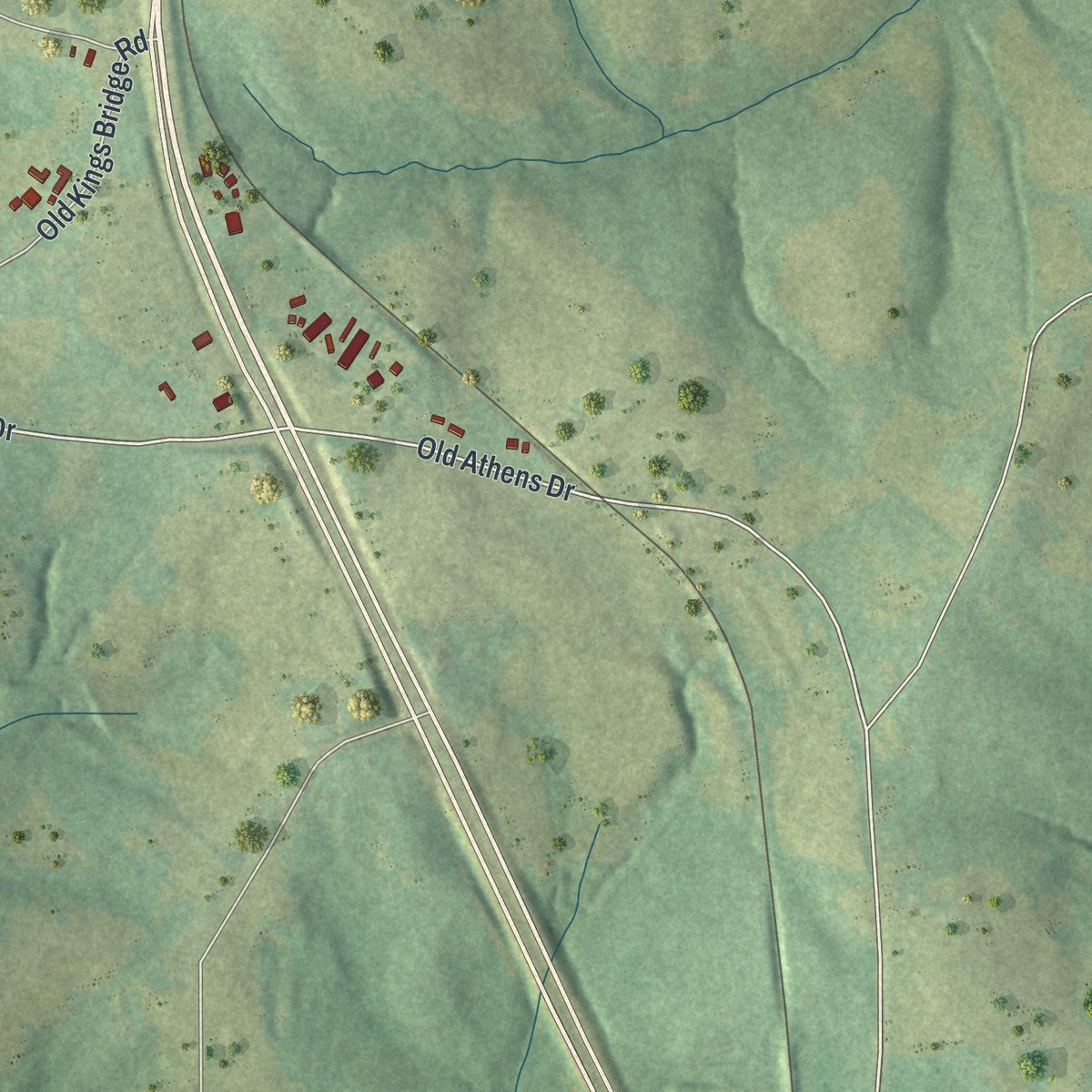 Close-up 2 of the Nicholson, Georgia map artwork