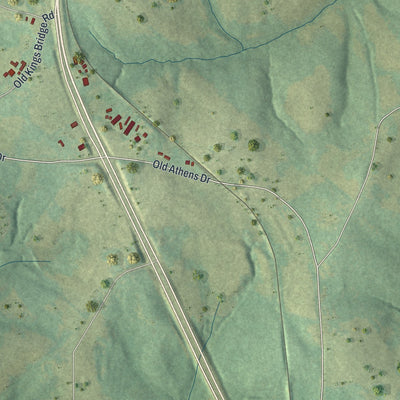 Close-up 2 of the Nicholson, Georgia map artwork