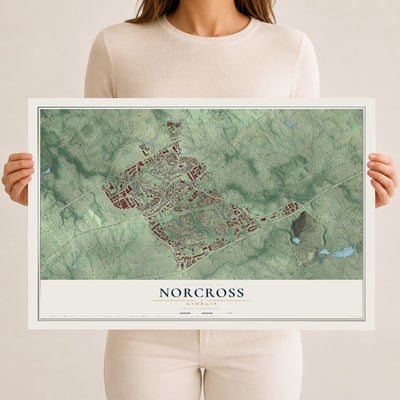 Norcross, Georgia map print, 12" x 18" Archival Matte Print mockup