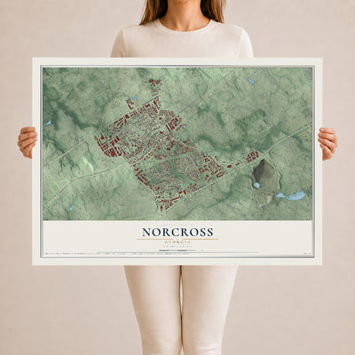 Norcross, Georgia map print, 24" x 36" Archival Matte Print mockup