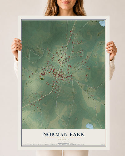Norman Park, Georgia map print, 24" x 36" Archival Matte Print mockup
