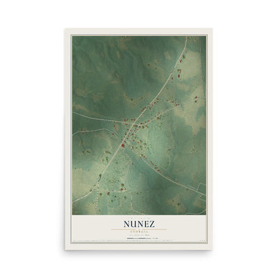 Nunez, Georgia map print, 12" x 18" Archival Matte Print mockup