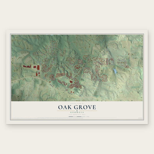 Oak Grove, Georgia map print, the full design