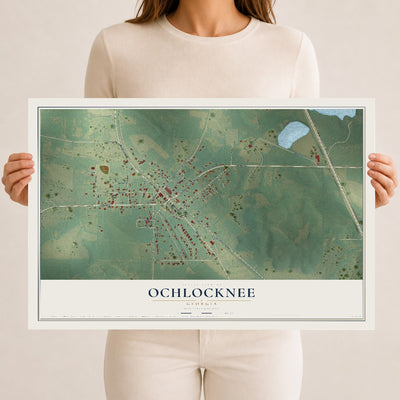 Ochlocknee, Georgia map print, 12" x 18" Archival Matte Print mockup