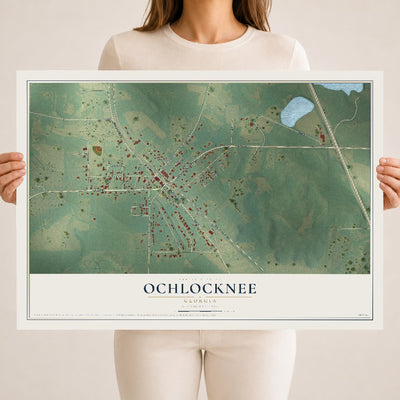 Ochlocknee, Georgia map print, 18" x 24" Archival Matte Print mockup