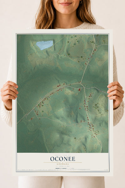 Oconee, Georgia map print, 18" x 24" Archival Matte Print mockup