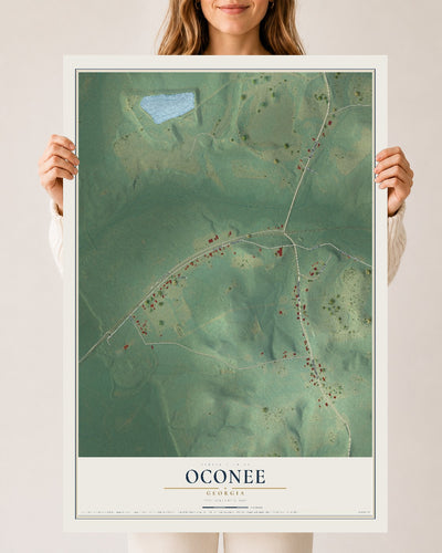 Oconee, Georgia map print, 24" x 36" Archival Matte Print mockup