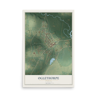 Oglethorpe, Georgia map print, 12" x 18" Archival Matte Print mockup