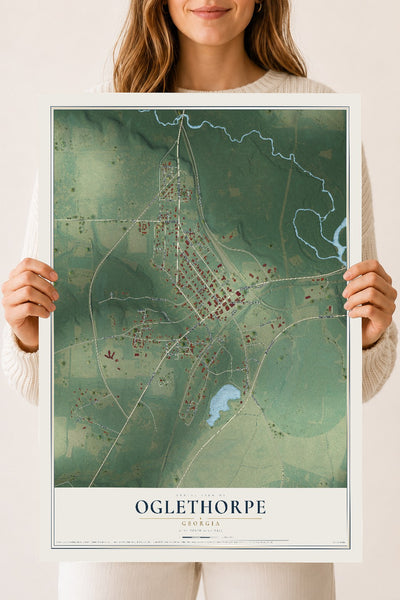 Oglethorpe, Georgia map print, 18" x 24" Archival Matte Print mockup