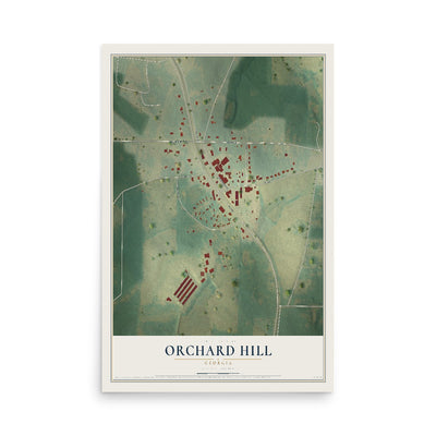 Orchard Hill, Georgia map print, 12" x 18" Archival Matte Print mockup