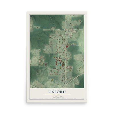 Oxford, Georgia map print, 12" x 18" Archival Matte Print mockup
