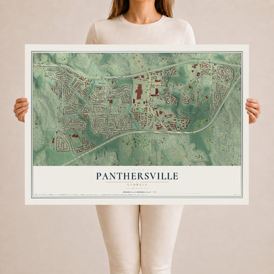 Panthersville, Georgia map print, 24" x 36" Archival Matte Print mockup