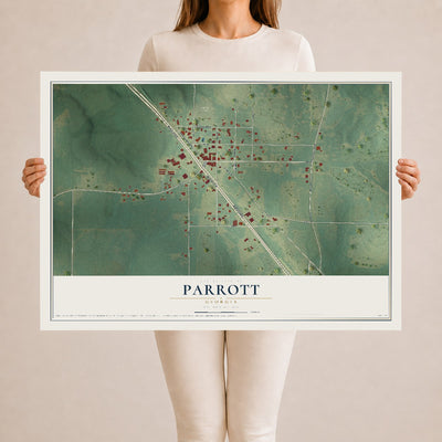 Parrott, Georgia map print, 24" x 36" Archival Matte Print mockup