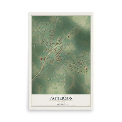 Patterson, Georgia map print, 12" x 18" Archival Matte Print mockup