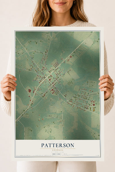 Patterson, Georgia map print, 18" x 24" Archival Matte Print mockup