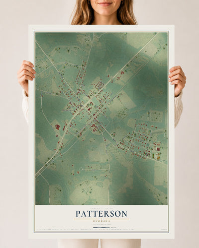 Patterson, Georgia map print, 24" x 36" Archival Matte Print mockup