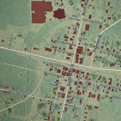 Close-up 1 of the Pearson, Georgia map artwork