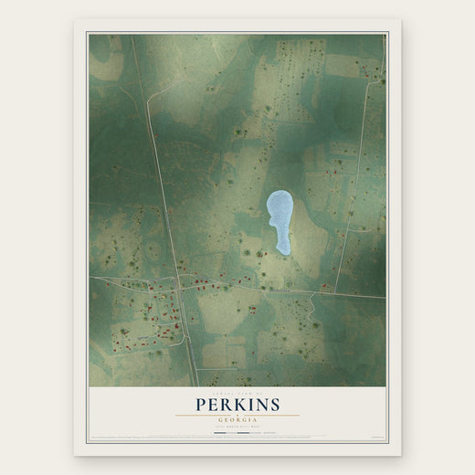 Perkins, Georgia map print, the full design