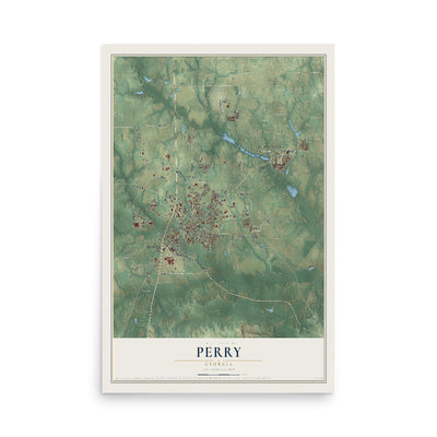 Perry, Georgia map print, 12" x 18" Archival Matte Print mockup