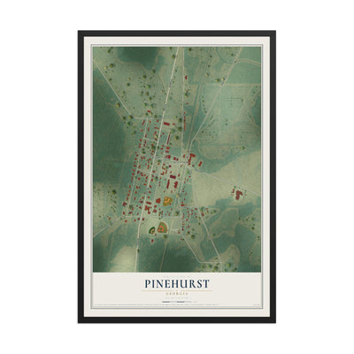 Pinehurst, Georgia map print, 12" x 18" W/ Black Ayous Wood Frame mockup