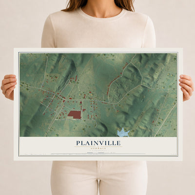 Plainville, Georgia map print, 12" x 18" Archival Matte Print mockup