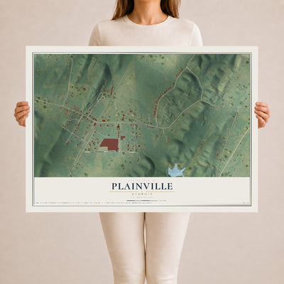 Plainville, Georgia map print, 24" x 36" Archival Matte Print mockup